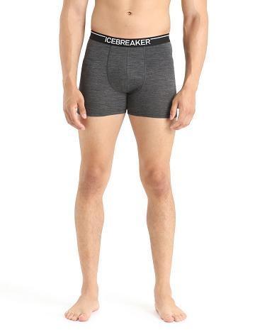 Sous Vêtement Icebreaker Merino Anatomica Boxers Homme Noir Grise | FR 1316MQZA